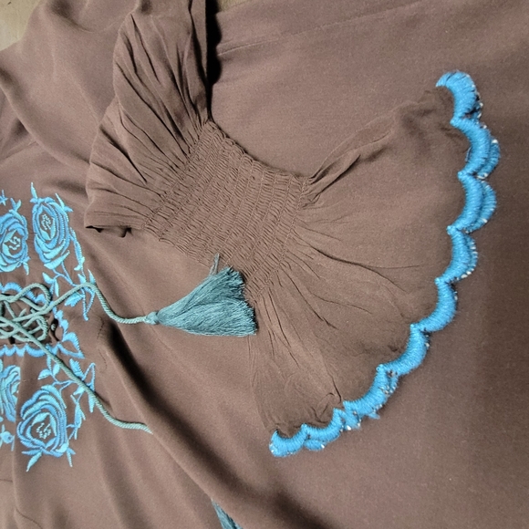 Double D Ranch Cactus Rose Boho Western Top Size Small - Picture 8 of 15